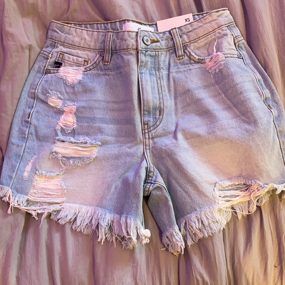 high rise jean shorts